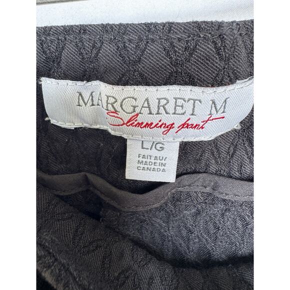 Margaret Slimming Pants Black Diamond Textured Women's Sz L Lagenlook minimal - Picture 4 of 7